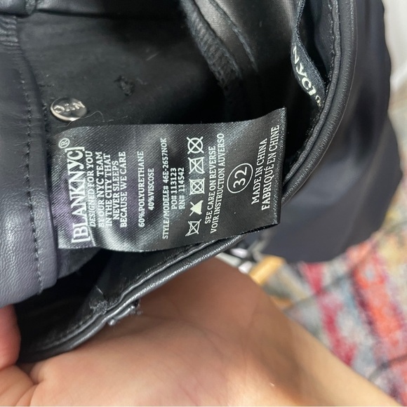 NWT BlankNYC Black Leather Skinny Jeans sz 32 - Picture 8 of 8